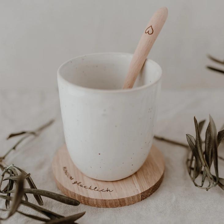 UNTERSETZER AUS EICHE RUNDUM GLÜCKLICH - 0