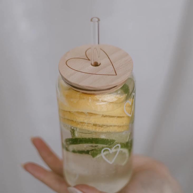 DECKEL HERZ ♡ (FÜR HOHES TRINKGLAS)