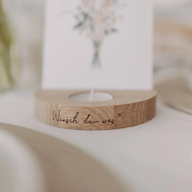TEELICHT- KARTENHALTER WÜNSCH DIR WAS ♡ - 5
