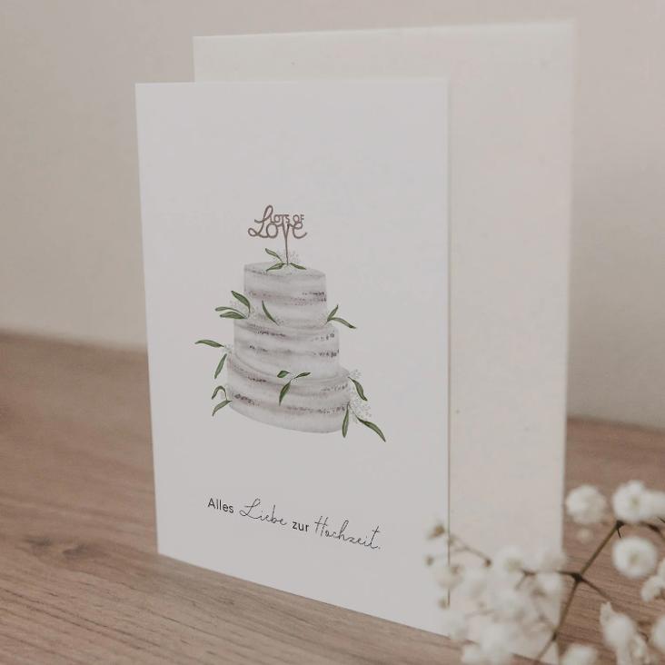 KLAPPKARTE HOCHZEITSTORTE / ALLES LIEBE ZUR HOCHZEIT ♡ - 0