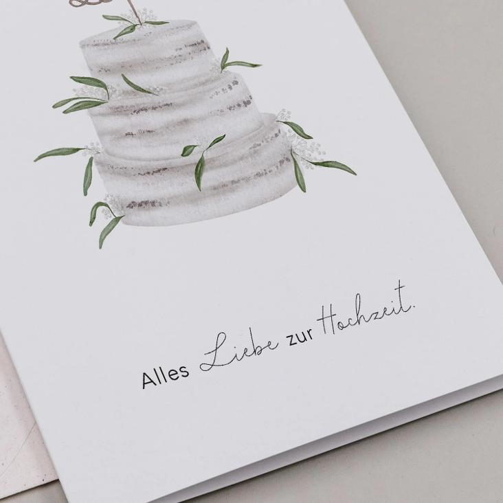 VORBESTELLEN: ANFANG SEPTEMBER LIEFERBAR: KLAPPKARTE HOCHZEITSTORTE / ALLES LIEBE ZUR HOCHZEIT