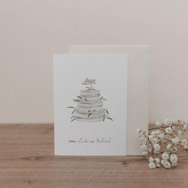 VORBESTELLEN: ANFANG SEPTEMBER LIEFERBAR: KLAPPKARTE HOCHZEITSTORTE / ALLES LIEBE ZUR HOCHZEIT - 3