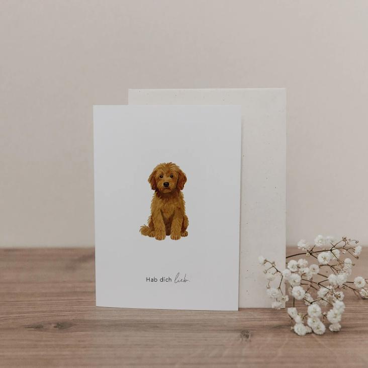NEU: KLAPPKARTE HAB DICH LIEB / HUND