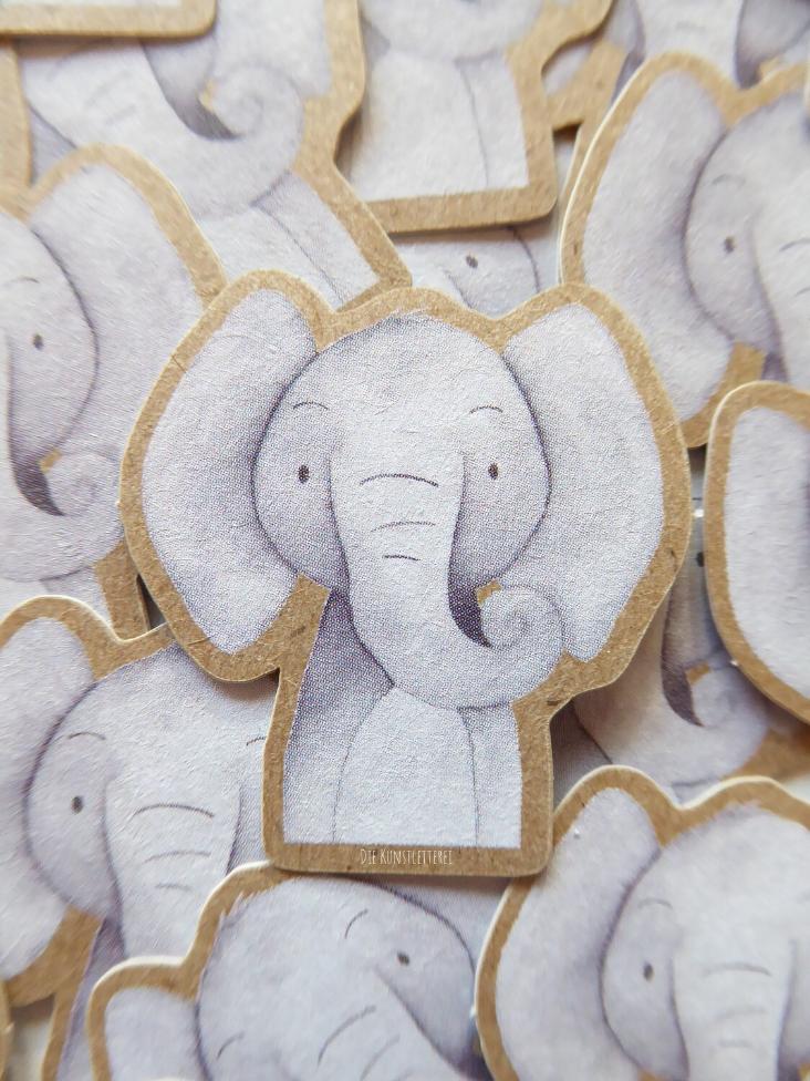 KRAFTPAPIERSTICKER ELEFANT