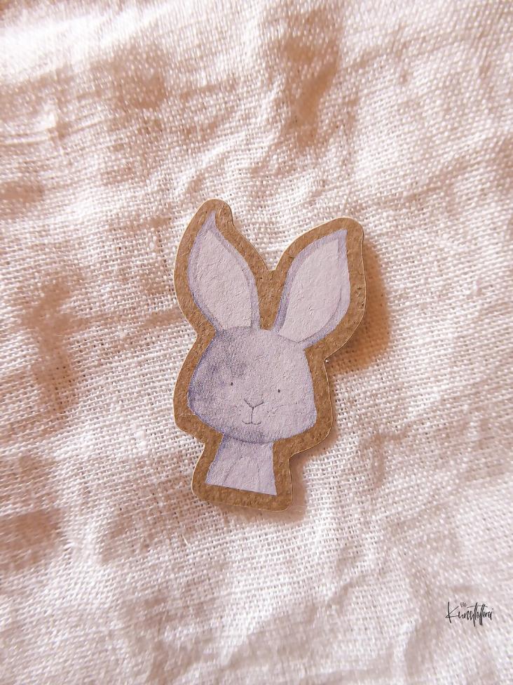 KRAFTPAPIERSTICKER HASE - 1