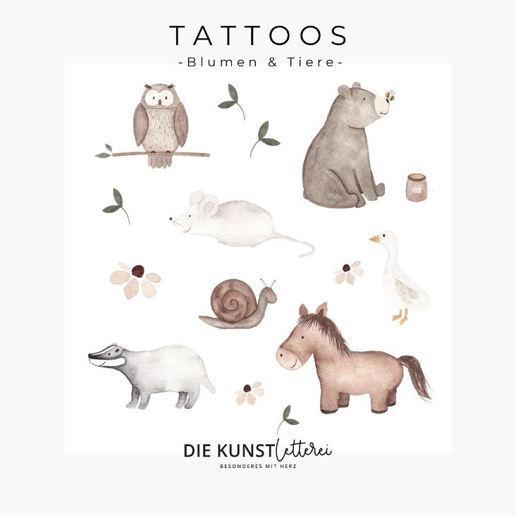 TATTOOS BLUMEN UND TIERE