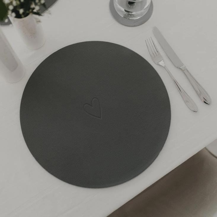 WENDBARES TISCHSET HERZ ♡ GRAU