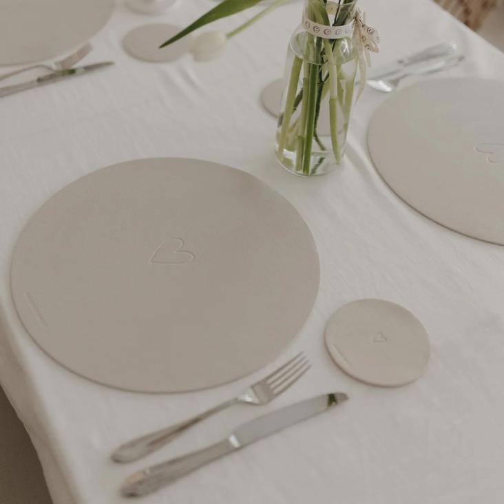 WENDBARES PLATZSET HERZ ♡ CREME - 4