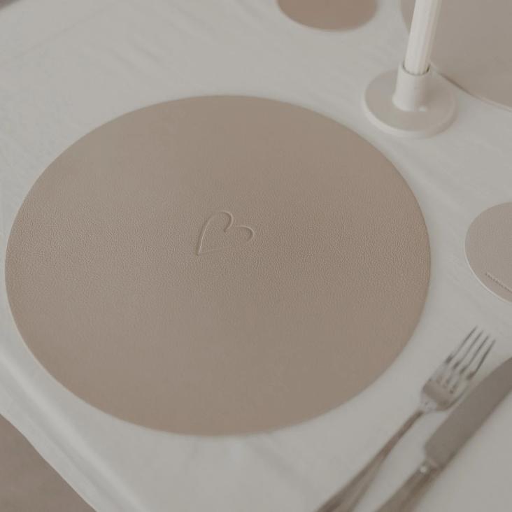 WENDBARES TISCHSET HERZ ♡ CREME