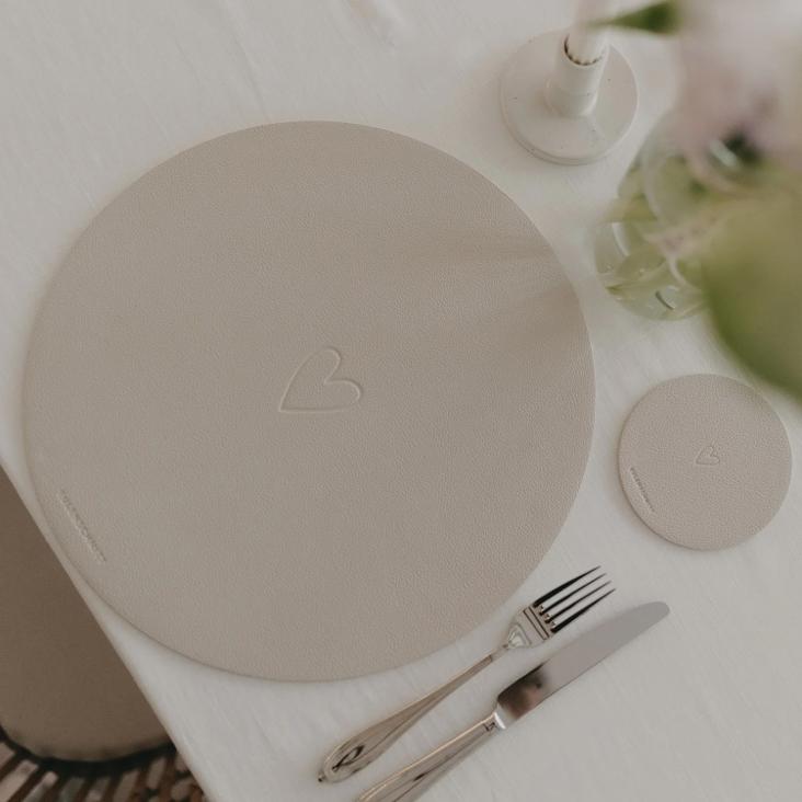 WENDBARES PLATZSET DAS LEBEN IST SCHÖN CREME - 0