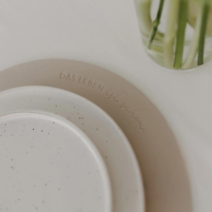 WENDBARES PLATZSET DAS LEBEN IST SCHÖN CREME