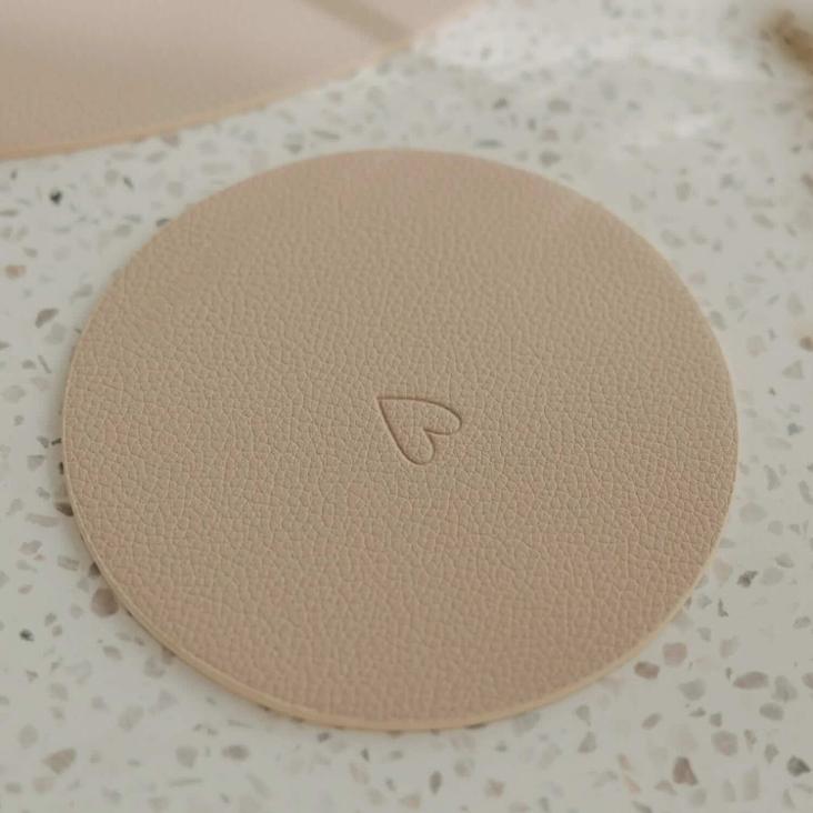 NEU: WENDBARER UNTERSETZER (COASTER) HERZ ♡ BRAUN (1 STÜCK) - 3