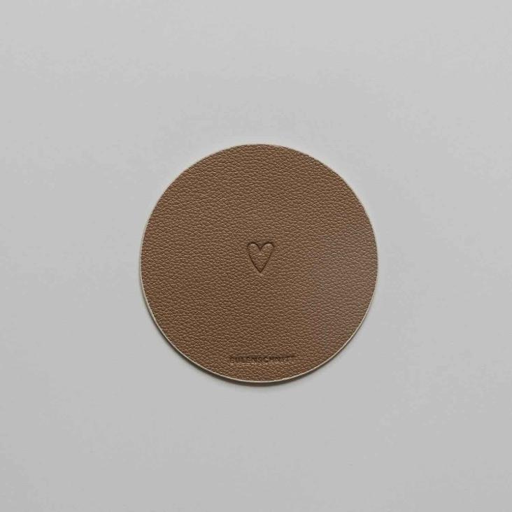 NEU: WENDBARER UNTERSETZER (COASTER) HERZ ♡ BRAUN (1 STÜCK) - 5