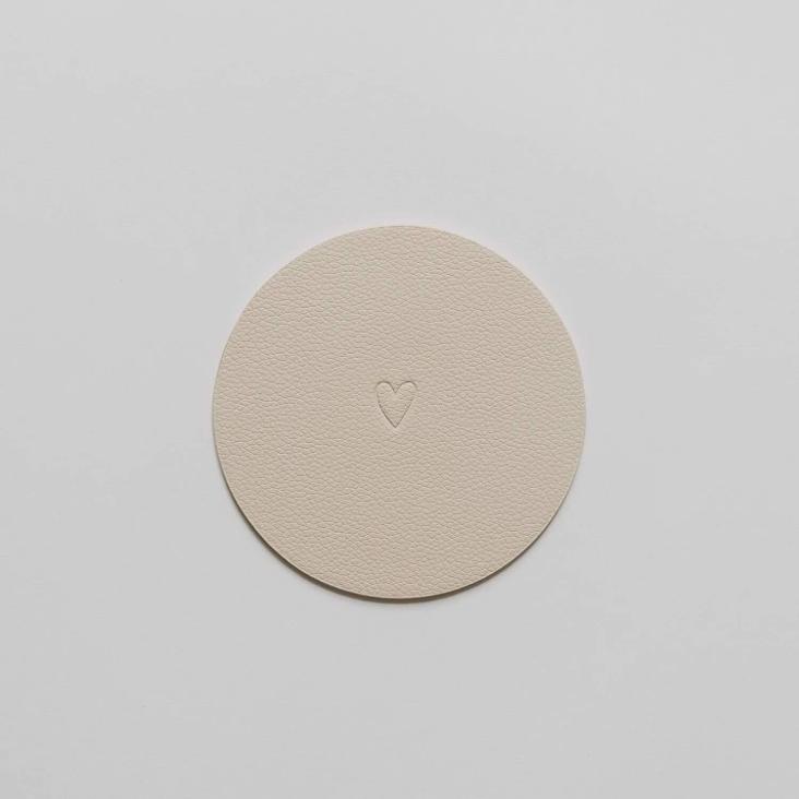 NEU: WENDBARER UNTERSETZER (COASTER) HERZ ♡ BRAUN (1 STÜCK) - 1