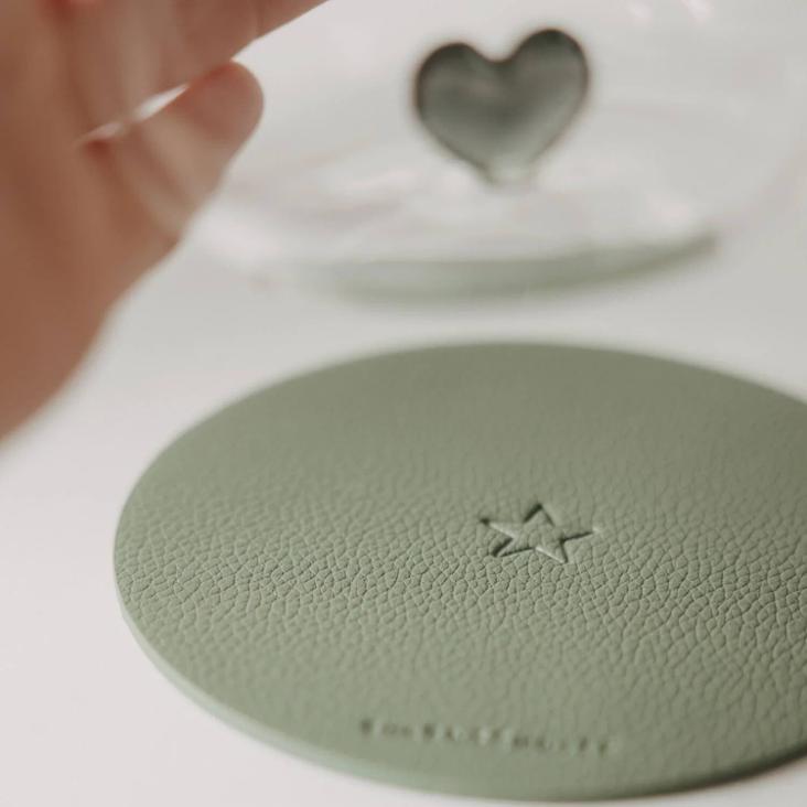 NEU: WENDBARER UNTERSETZER (COASTER) STERN ♡ GRÜN (1 STÜCK) - 5