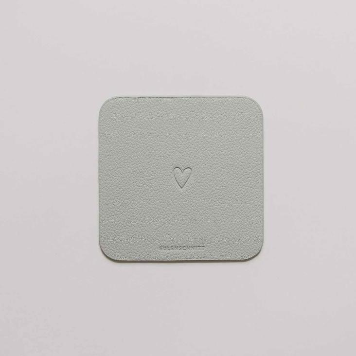 NEU: WENDBARER UNTERSETZER (COASTER) ECKIG DAS LEBEN IST SCHÖN ♡ GRAU (1 STÜCK) - 3
