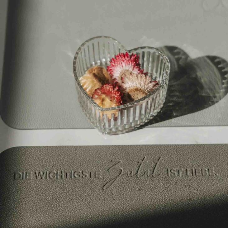 NEU: WENDBARES TISCHSET ECKIG DIE WICHTIGSTE ZUTAT IST LIEBE ♡ GRAU - 6