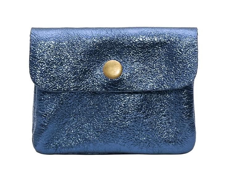 LIEFERBAR AB 18.6.25: MÜNZETUI MIT REISSVERSCHLUSS METALLIC BLAU