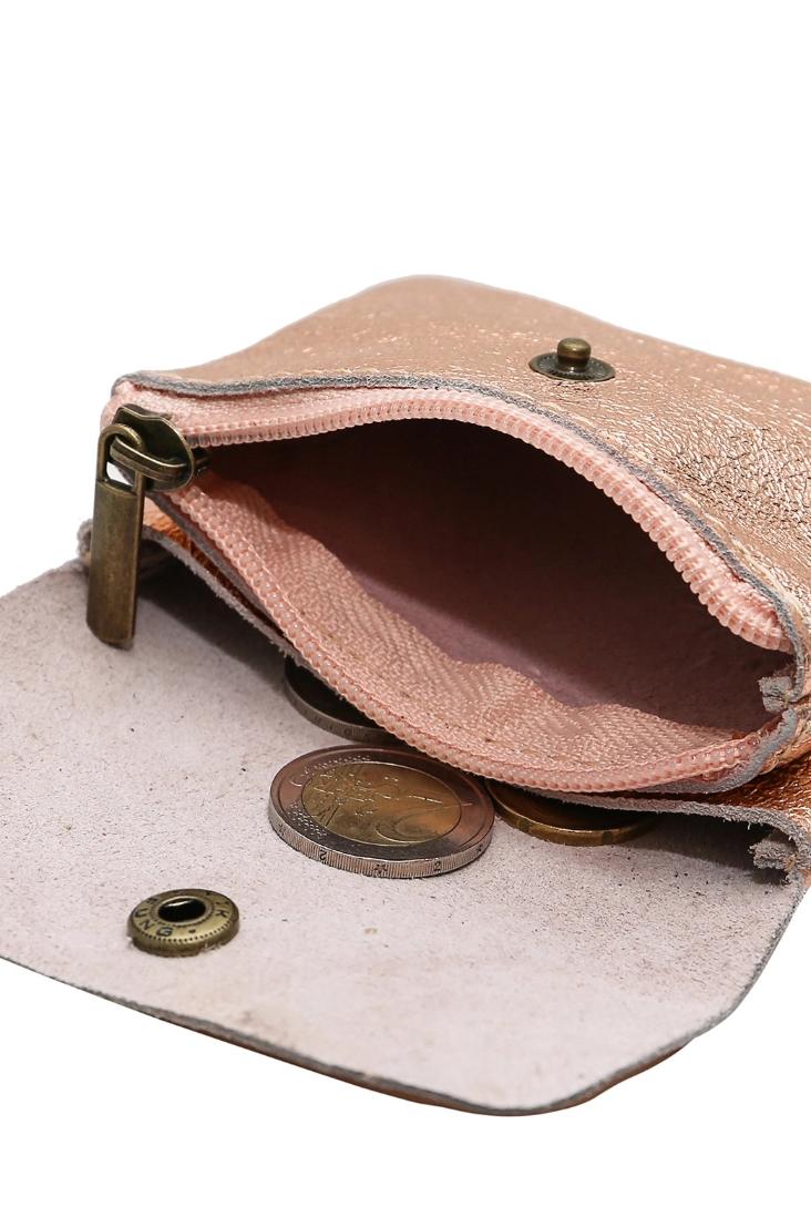 LIEFERBAR AB 18.6.25: MÜNZETUI MIT REISSVERSCHLUSS METALLIC ROSÉ GOLD - 1