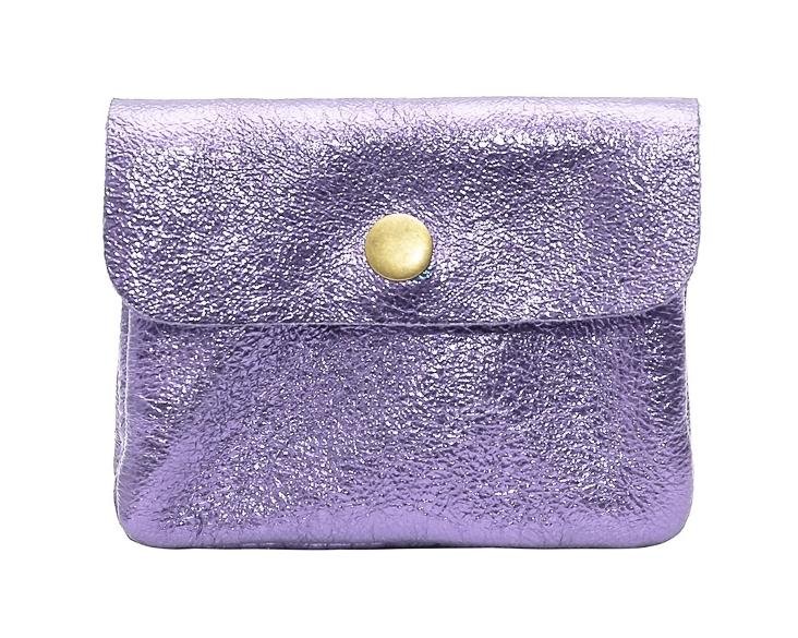 LIEFERBAR AB 18.6.25: MÜNZETUI MIT REISSVERSCHLUSS METALLIC VIOLETT