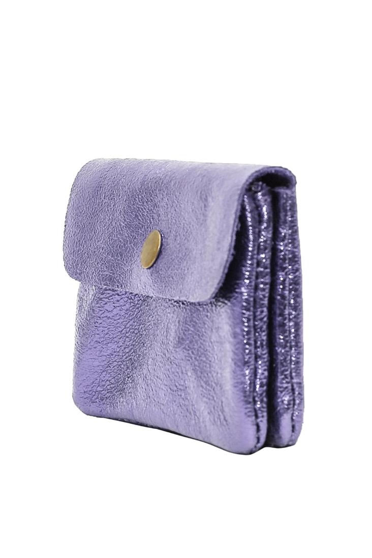 LIEFERBAR AB 18.6.25: MÜNZETUI MIT REISSVERSCHLUSS METALLIC VIOLETT - 0