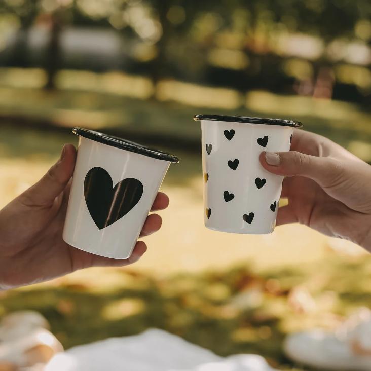 EMAILLE BECHER HERZEN ♡ - 1