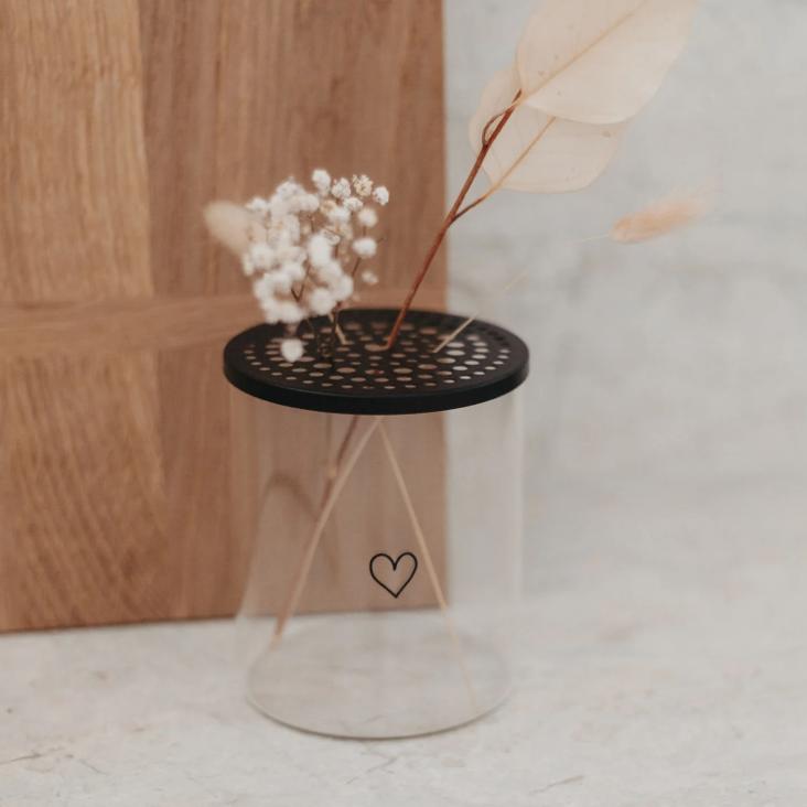 METALLDECKEL BLUMENHALTER SCHWARZ ♡ - 5