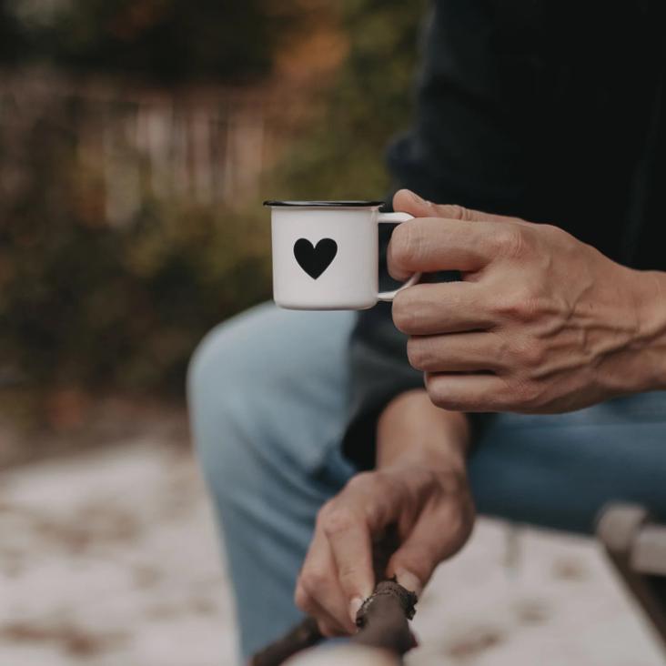 EMAILLE ESPRESSO TASSE HERZ ♡
