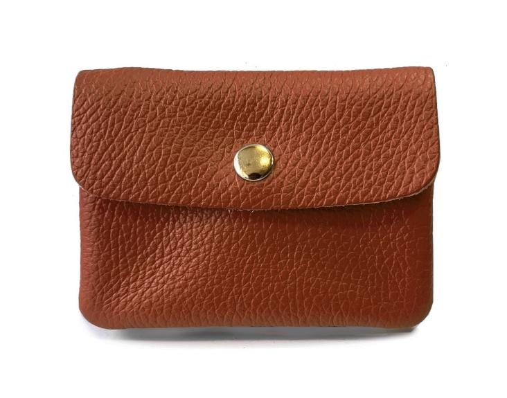 MÜNZETUI MIT REISSVERSCHLUSS COGNAC