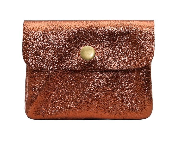 MÜNZETUI MIT REISSVERSCHLUSS METALLIC BRONZE