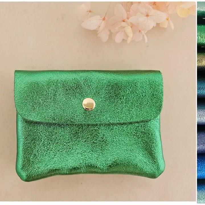 MÜNZETUI MIT REISSVERSCHLUSS METALLIC GRÜN