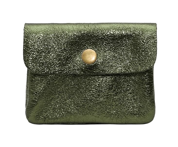 MÜNZETUI MIT REISSVERSCHLUSS METALLIC GRÜN