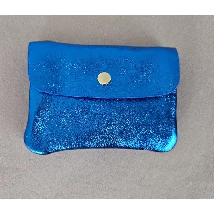 MÜNZETUI MIT REISSVERSCHLUSS METALLIC KOBALT