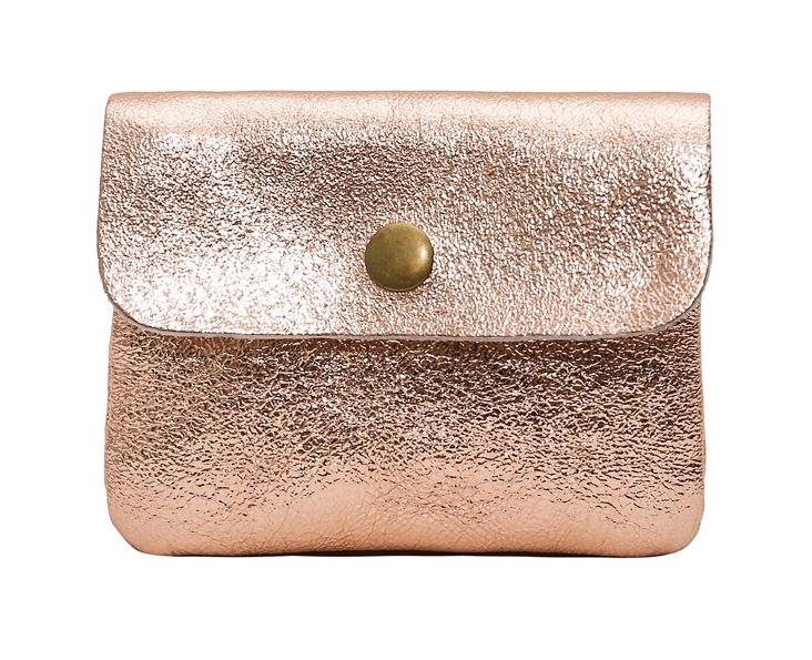 MÜNZETUI MIT REISSVERSCHLUSS METALLIC ROSÉ GOLD