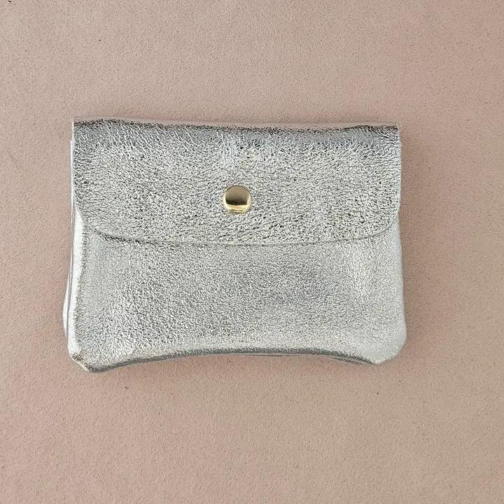 MÜNZETUI MIT REISSVERSCHLUSS METALLIC SILVER