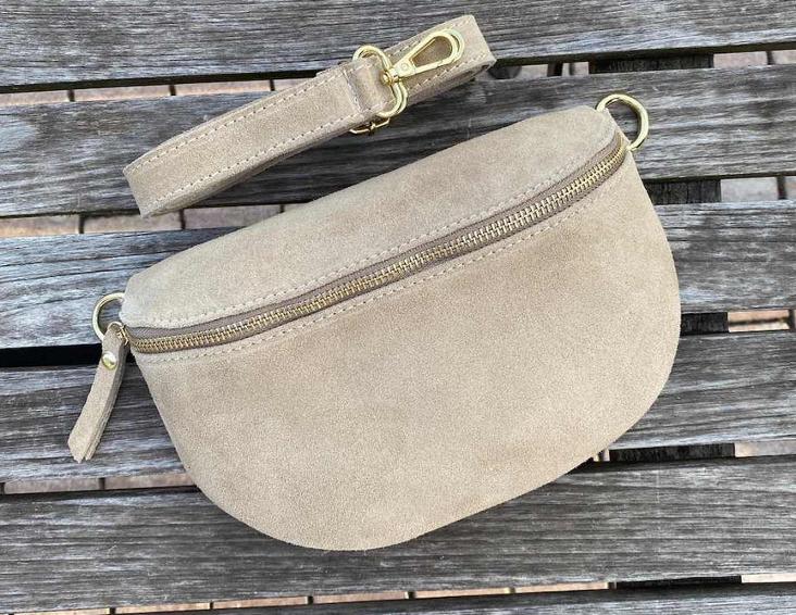 NEU: BAUCHTASCHE WILDLEDER BEIGE
