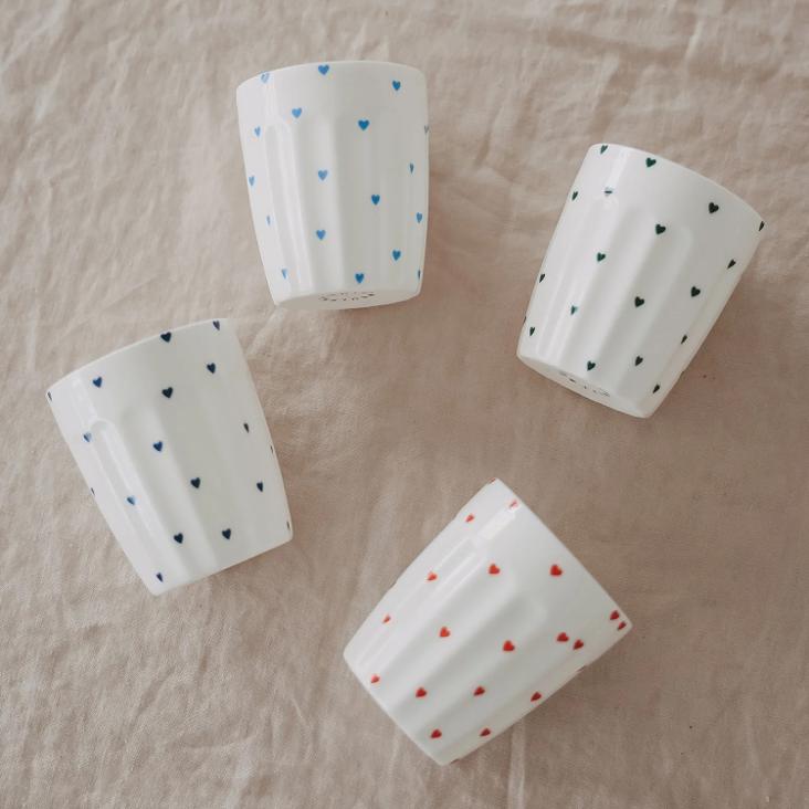 NEU: VORBESTELLEN: IM LAUFE VOM MAI LIEFERBAR: BECHER KLEINE HERZEN DUNKELBLAU ♡ - 1