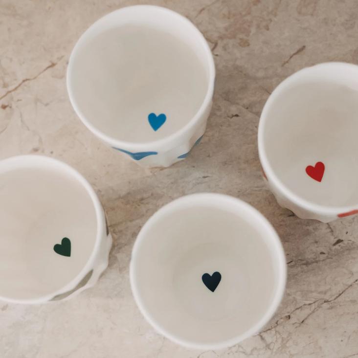 NEU: VORBESTELLEN: IM LAUFE VOM MAI LIEFERBAR: BECHER KLEINE HERZEN DUNKELBLAU ♡ - 3