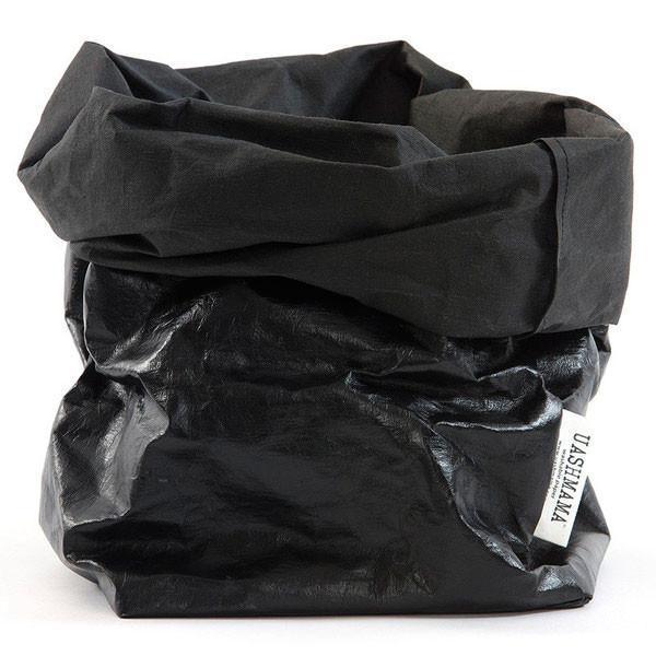 PAPER BAG METALLIC LARGE BLACK/BLACK SOLANGE VORRAT REICHT