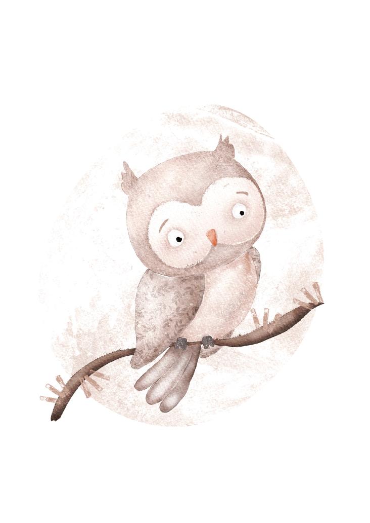 EULE IM MOND
