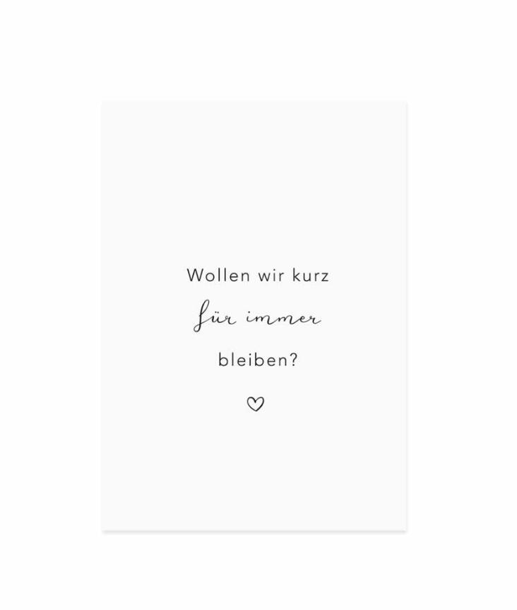 WOLLEN WIR KURZ FÜR IMMER BLEIBEN?
