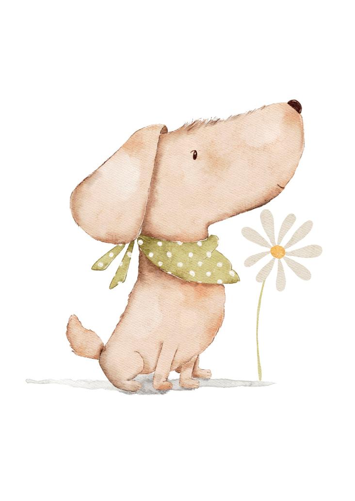 HUND MIT BLUME