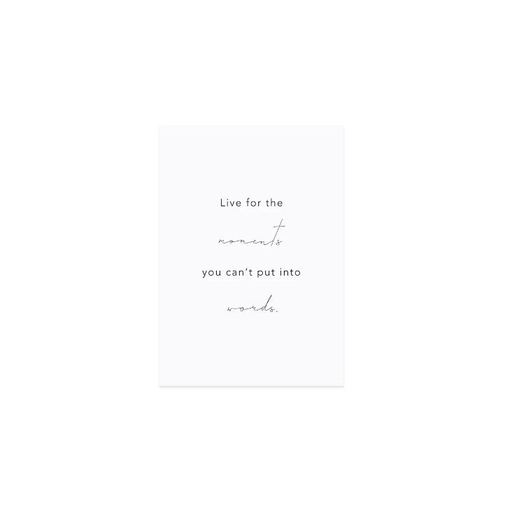 NEU: LIVE FOR THE MOMENTS YOU CAN`T PUT INTO WORDS - 0