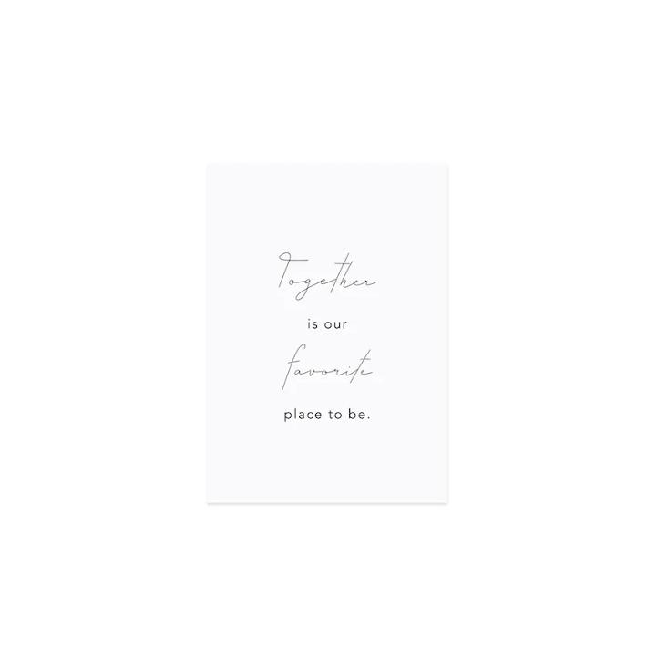 NEU: TOGETHER IS OUR FAVORITE PLACE TO BE
