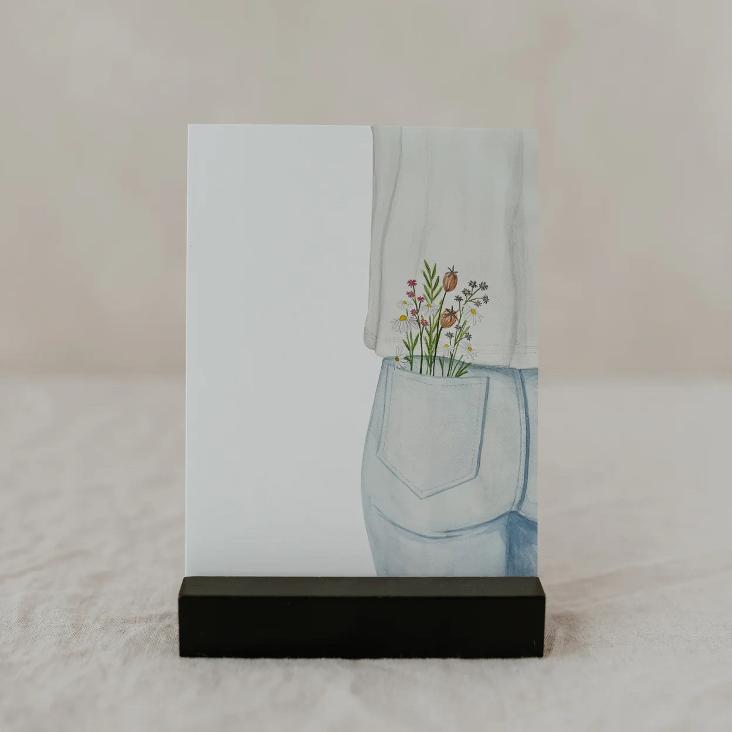 AQUARELL FLOWER JEANS - 0