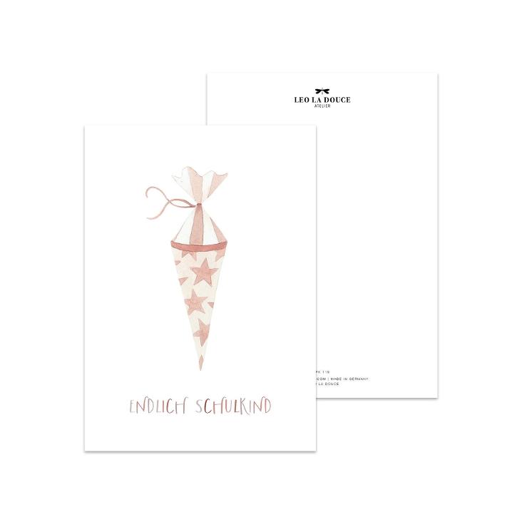 NEU: SCHULTÜTE ROSA / ENDLICH SCHULKIND - 0