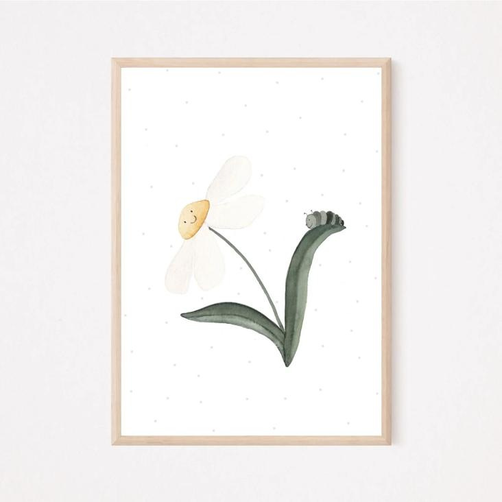 POSTER BLUME MIT RAUPE - 0