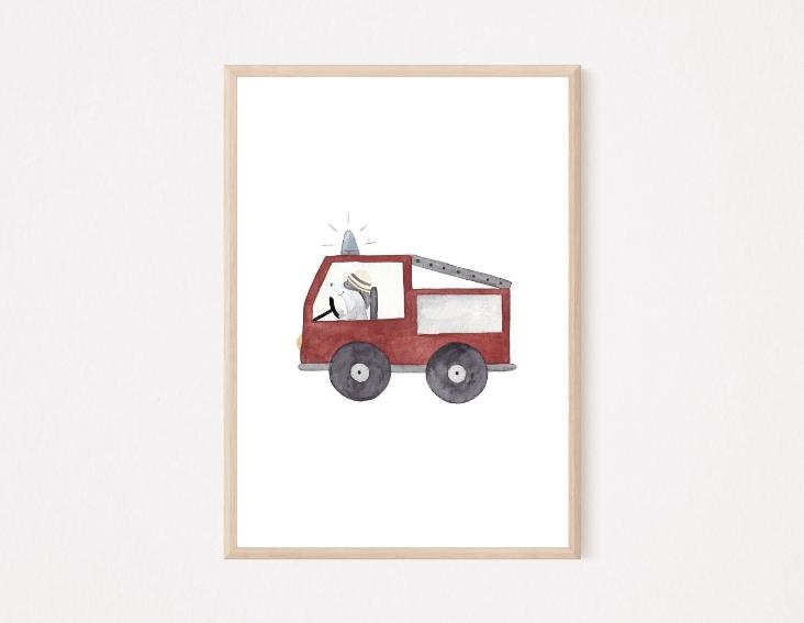POSTER FEUERWEHRAUTO - 0