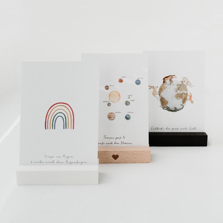 KARTENSTÄNDER SCHWARZ IM 2ER SET (OHNE POSTKARTE) - 0