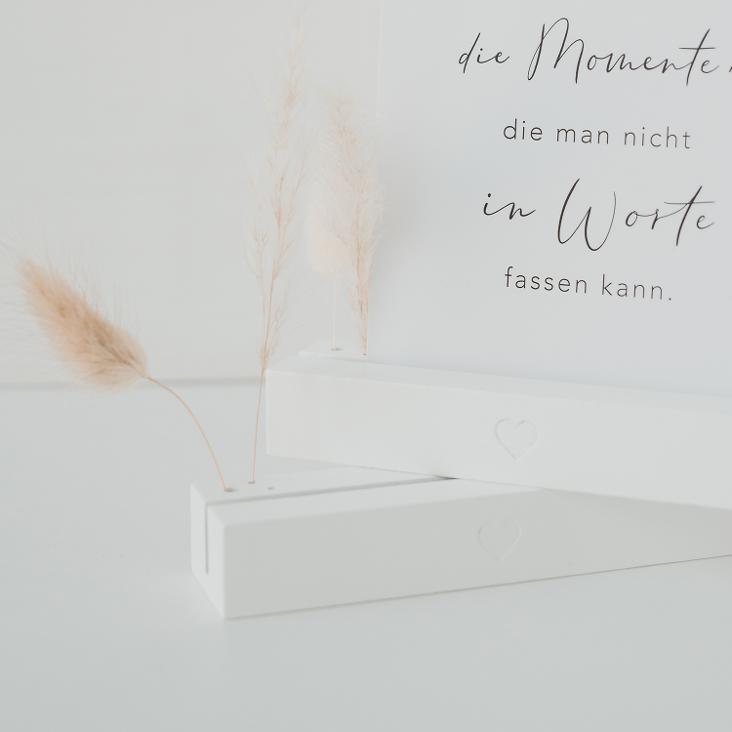 KARTEN-UND BLUMENSTÄNDER WEISS 2ER SET (OHNE TROCKENBLUMEN + POSTKARTE) - 0